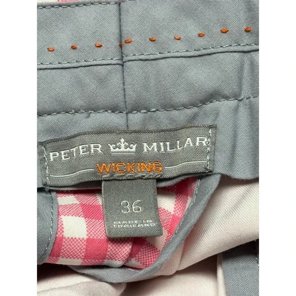Peter Millar Gingham Golf Shorts Wicking Mens 36 Pink White  Preppy‎ Plaid